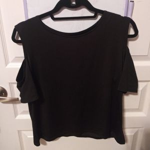 Shoulderless black Crop top